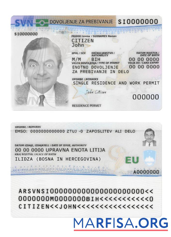 Downloadable Slovenia residence permit card download for verification